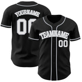 Custom Black White-Gray Authentic Baseball Jersey