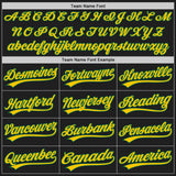 Custom Black Yellow-Kelly Green Authentic Baseball Jersey