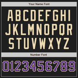 Custom Black Purple Cream-Teal Authentic Baseball Jersey