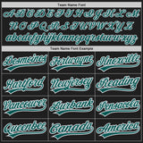 Custom Black Midnight Green Gray-White Authentic Baseball Jersey