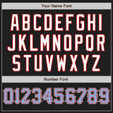 Custom Black Light Blue Red-White Authentic Baseball Jersey