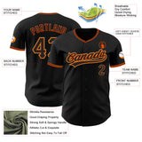 Custom Black Orange-Old Gold Authentic Baseball Jersey