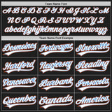 Custom Black White Electric Blue-Orange Authentic Baseball Jersey