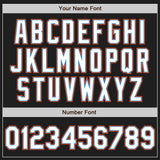 Custom Black White Electric Blue-Orange Authentic Baseball Jersey