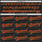 Custom Black Teal-Orange Authentic Baseball Jersey