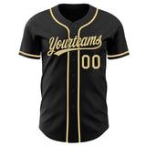 Custom Black-Vegas Gold Authentic Baseball Jersey
