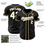Custom Black White-Vegas Gold Authentic Baseball Jersey