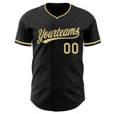 Custom Black-Vegas Gold Authentic Baseball Jersey