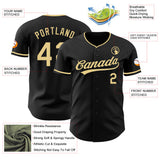 Custom Black-Vegas Gold Authentic Baseball Jersey