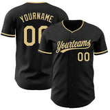 Custom Black-Vegas Gold Authentic Baseball Jersey