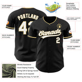 Custom Black White-Vegas Gold Authentic Baseball Jersey