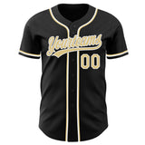 Custom Black Vegas Gold-White Authentic Baseball Jersey
