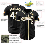 Custom Black White-Vegas Gold Authentic Baseball Jersey