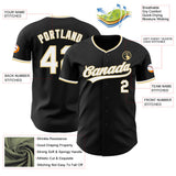 Custom Black White-Vegas Gold Authentic Baseball Jersey