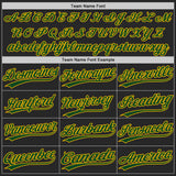 Custom Black Green-Gold Authentic Baseball Jersey