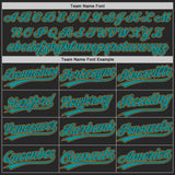 Custom Black Teal-Old Gold Authentic Baseball Jersey