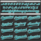 Custom Black Teal-White Authentic Baseball Jersey