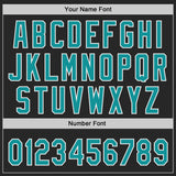 Custom Black Teal-White Authentic Baseball Jersey