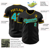Custom Black Lakes Blue-Yellow Authentic Baseball Jersey
