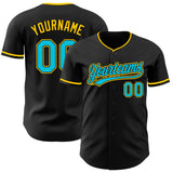 Custom Black Lakes Blue-Yellow Authentic Baseball Jersey