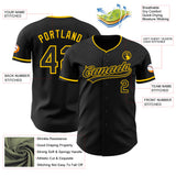 Custom Black-Yellow Authentic Baseball Jersey