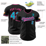 Custom Black Lakes Blue-Pink Authentic Baseball Jersey