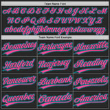 Custom Black Lakes Blue-Pink Authentic Baseball Jersey