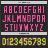 Custom Black Neon Green-Pink Authentic Baseball Jersey