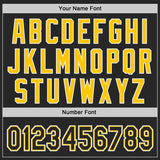 Custom Black Yellow-White Authentic Baseball Jersey