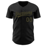 Custom Black-Olive Authentic Baseball Jersey