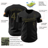 Custom Black-Olive Authentic Baseball Jersey