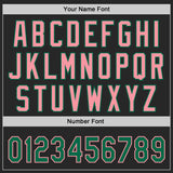 Custom Black Kelly Green-Medium Pink Authentic Baseball Jersey