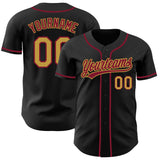 Custom Black Old Gold-Crimson Authentic Baseball Jersey