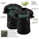 Custom Black Green-Gray Authentic Baseball Jersey