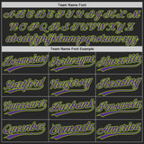 Custom Black Purple-Neon Green Authentic Baseball Jersey