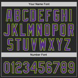 Custom Black Purple-Neon Green Authentic Baseball Jersey
