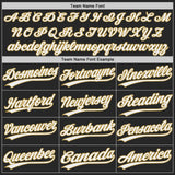 Custom Black White-Old Gold Authentic Baseball Jersey