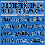 Custom Blue Black-White Authentic Throwback Basketball Jersey