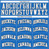 Custom Blue White Gray-Black Authentic Throwback Basketball Jersey
