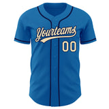 Custom Blue Cream-Navy Authentic Baseball Jersey