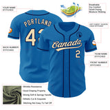 Custom Blue Cream-Navy Authentic Baseball Jersey