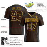Custom Brown Gold-Black Authentic Football Jersey