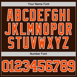 Custom Brown Orange-White Authentic Basketball Jersey