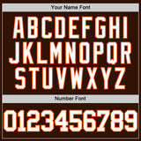 Custom Brown White-Orange Authentic Basketball Jersey