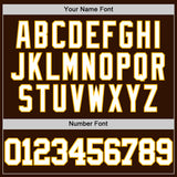 Custom Brown White-Gold Authentic Basketball Jersey