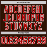 Custom Brown Red-White Authentic Basketball Jersey