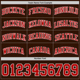 Custom Brown Red-White Authentic Basketball Jersey