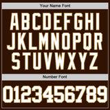 Custom Brown White-Old Gold Authentic Basketball Jersey