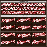 Custom Brown White-Red Authentic Baseball Jersey
