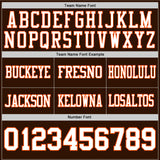 Custom Brown White-Orange Authentic Football Jersey